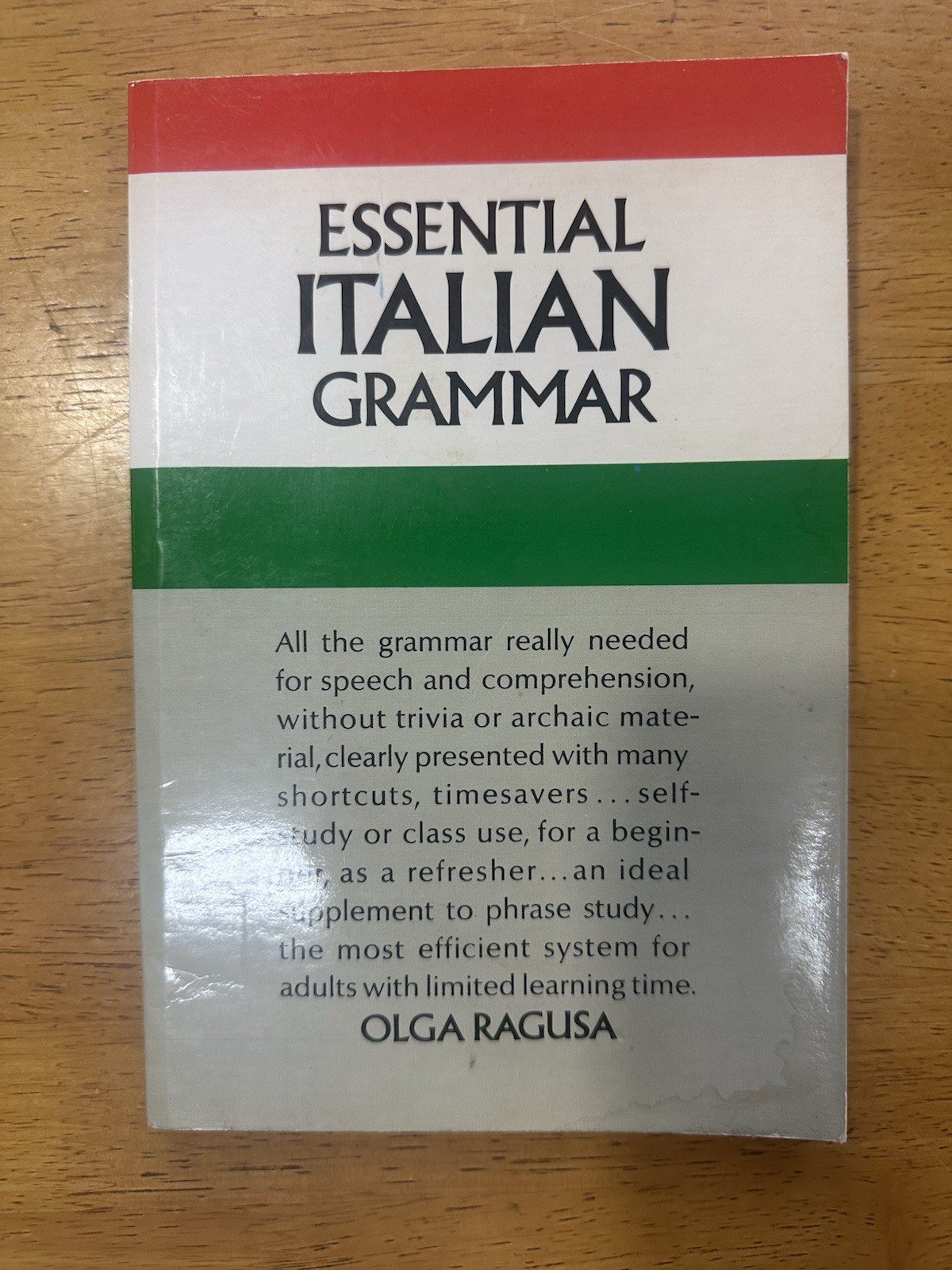 Essential Italian Grammar by Olga Ragusa (1963, Paperback Book)