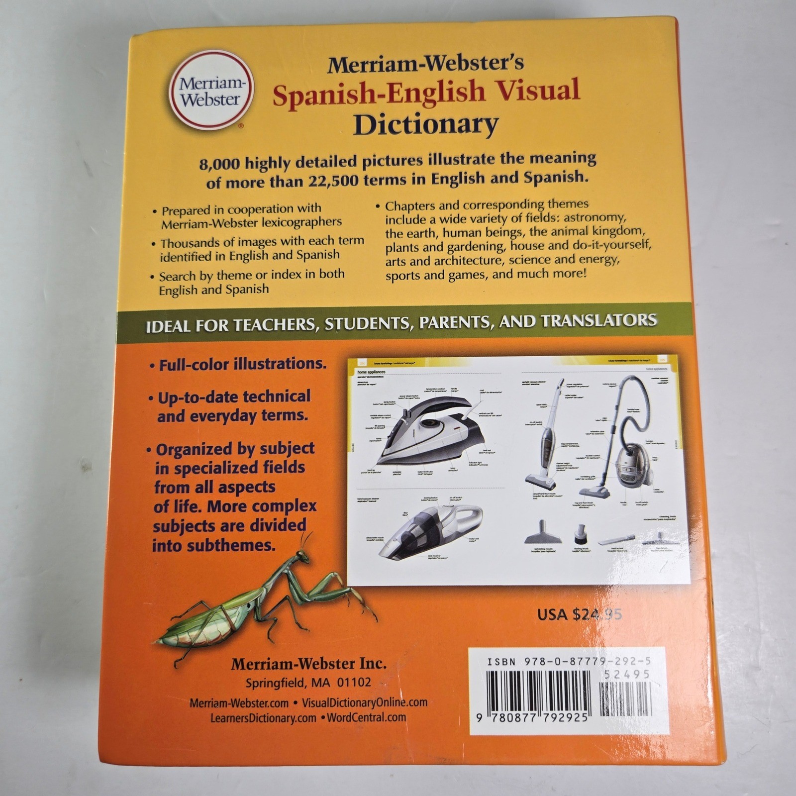 Merriam Webster Spanish English Visual Dictionary Comprehensiv Language Learning
