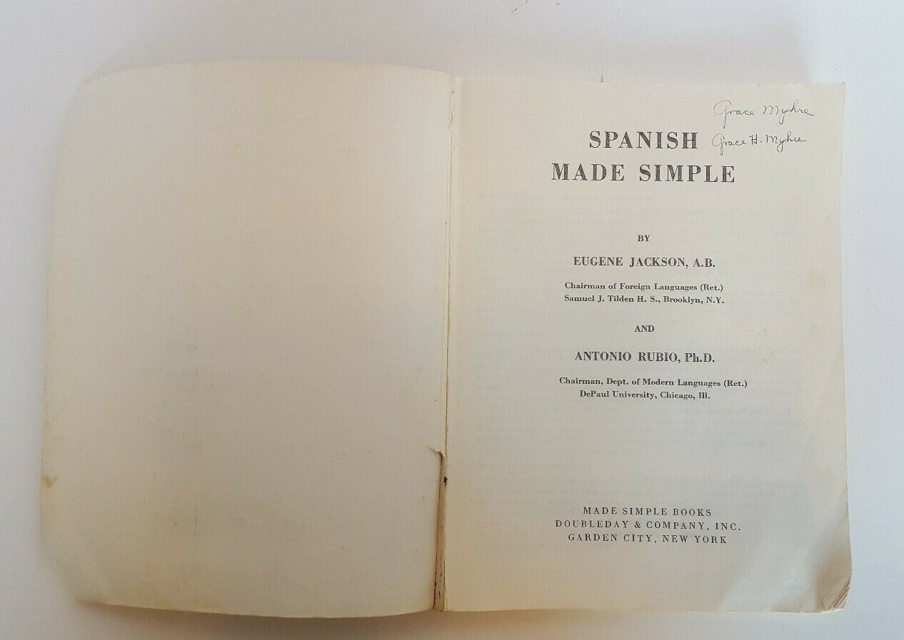Vintage 1955 Spanish Made Simple Books by Eugene Jackson & Antonio Rubio