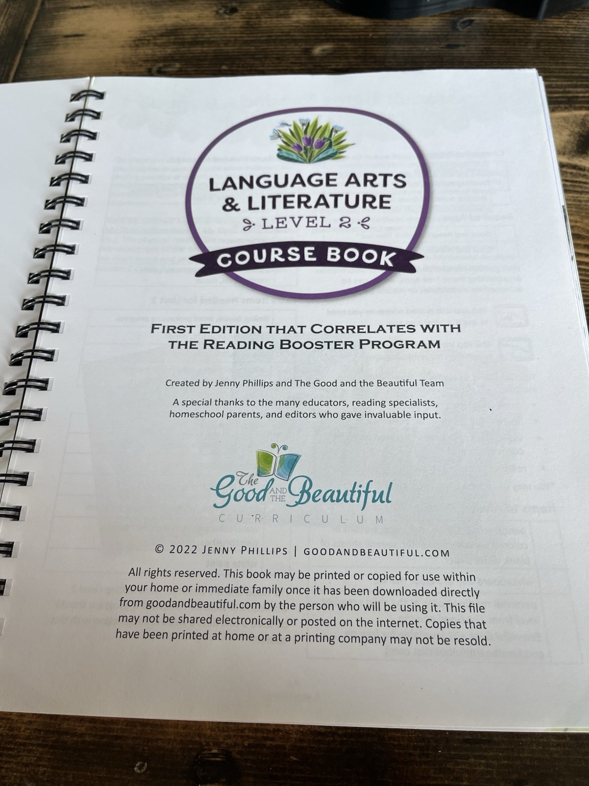 The Good and the Beautiful Language Arts & Literature Level 2 Booster Cards C