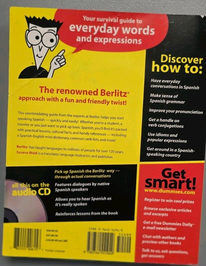 Spanish For Dummies (2nd Edition) with Unused Audio CD – Berlitz Language