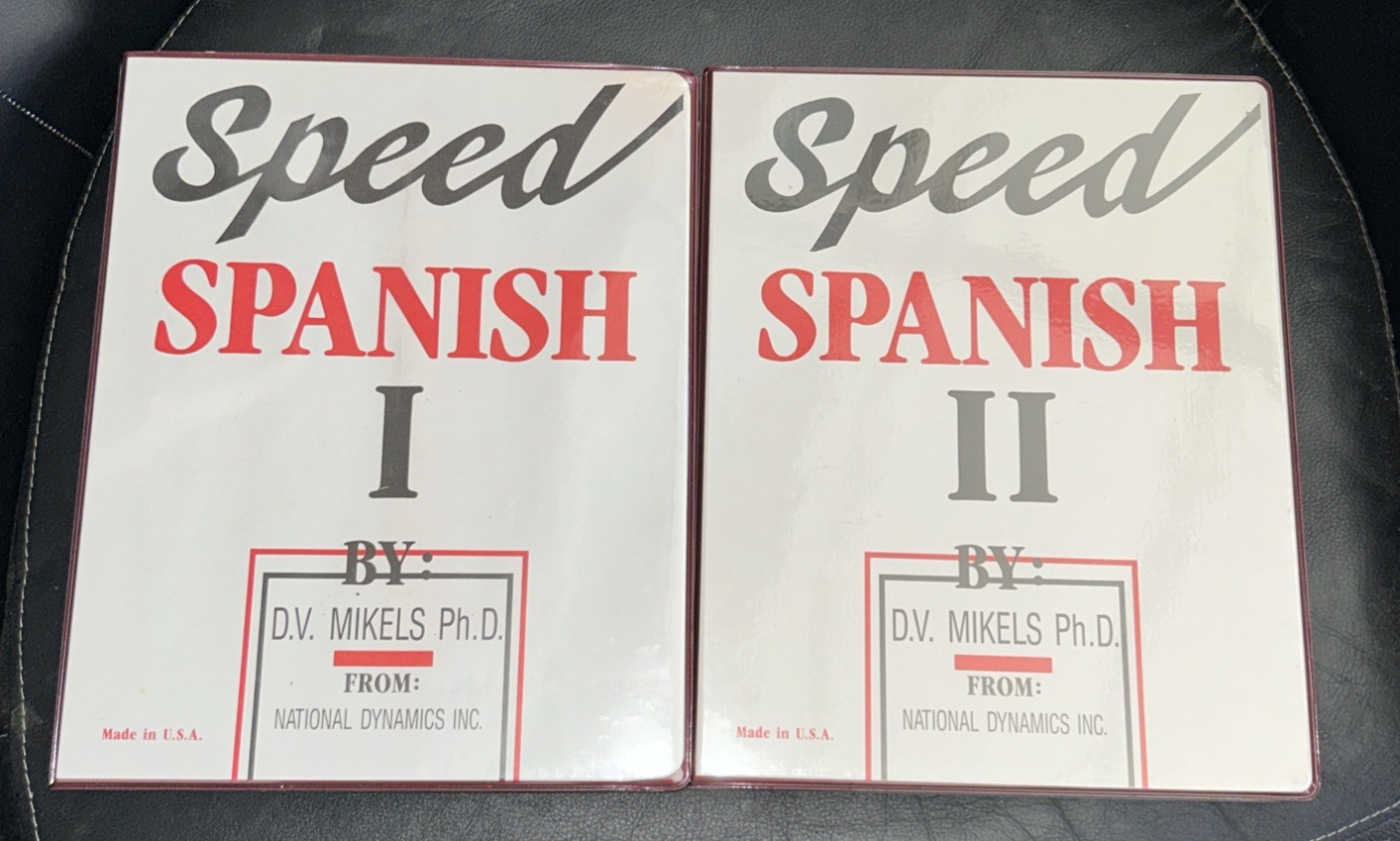 Spanish Speed 1&2 Series 16 cassettes and Guide Books 1988 Learn Spanish Mikels