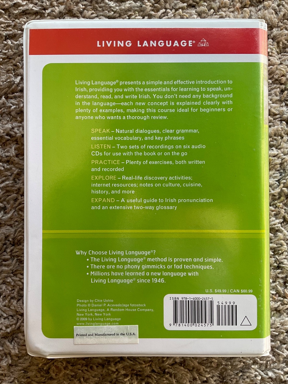 Spoken World: Irish (Softcover Book & 6 CDs) by Living Language in plastic case