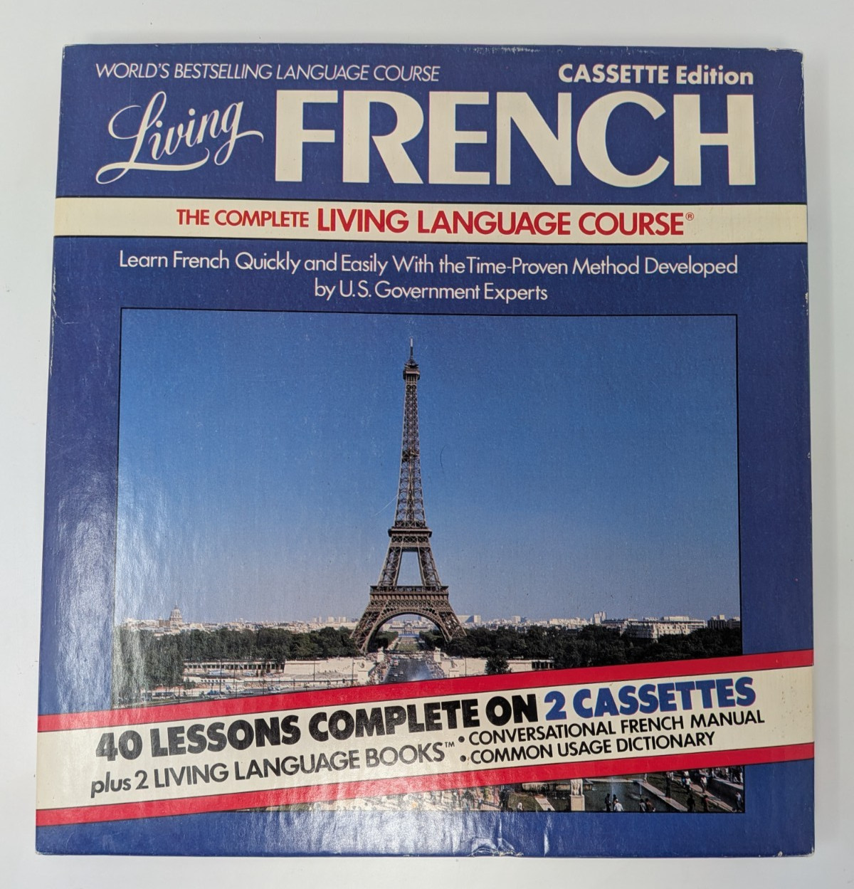 Living Language French Complete Course 2 Cassettes Books Crown Vintage 1985
