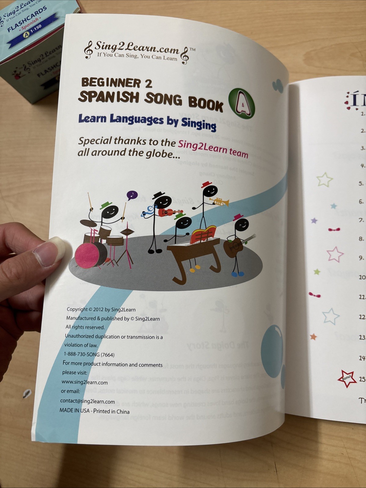 Lot 2 Sing2Learn Spanish A Beginner 2 Song Book CD DVD + Flashcards 1-150 2nd Ed