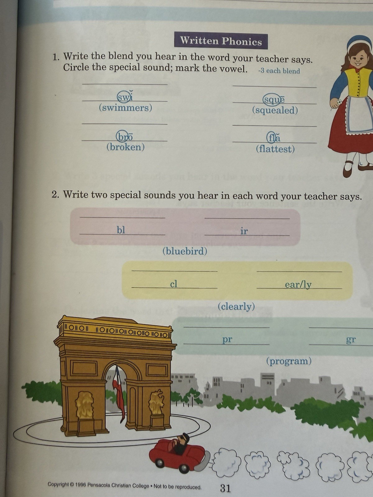 A Beka Book Seatwork Text Language 2 3 ed & Letters and Sounds test key grade 2