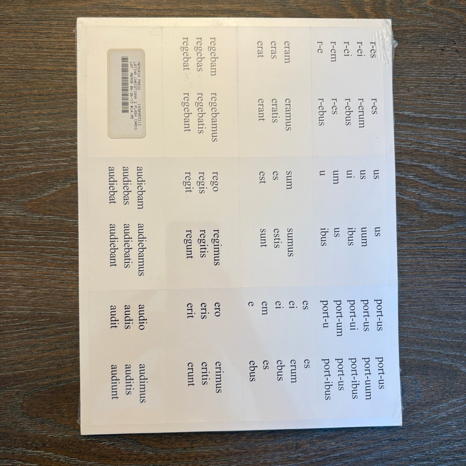 Memoria Press Latina Christiana II Student Teacher Manual Cards Set Good Tan