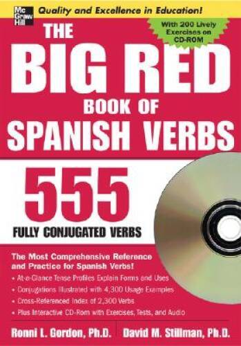 The Big Red Book of Spanish Verbs (Book w/CD-ROM): 555 Verbs Fully Conjug – GOOD