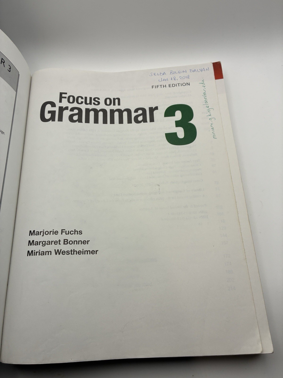Focus on Grammar 3 Paperback Fuchs Bonner Good Fifth Edition Pearson
