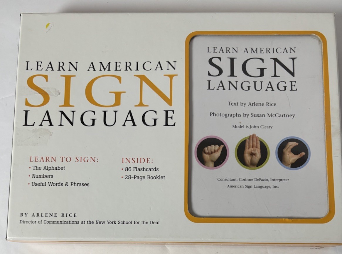 NEW Learn American Sign Language by Arlene Rice Flash Cards Large 4.75″ x 7″