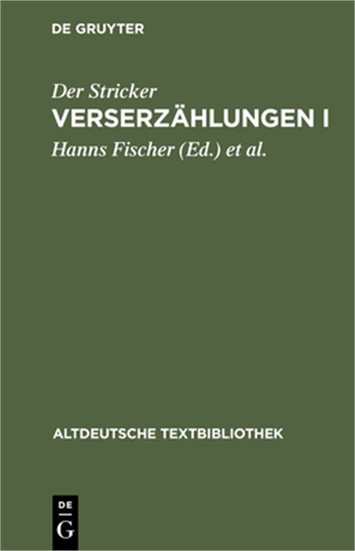 Verserz�hlungen I (Hardback or Cased Book)