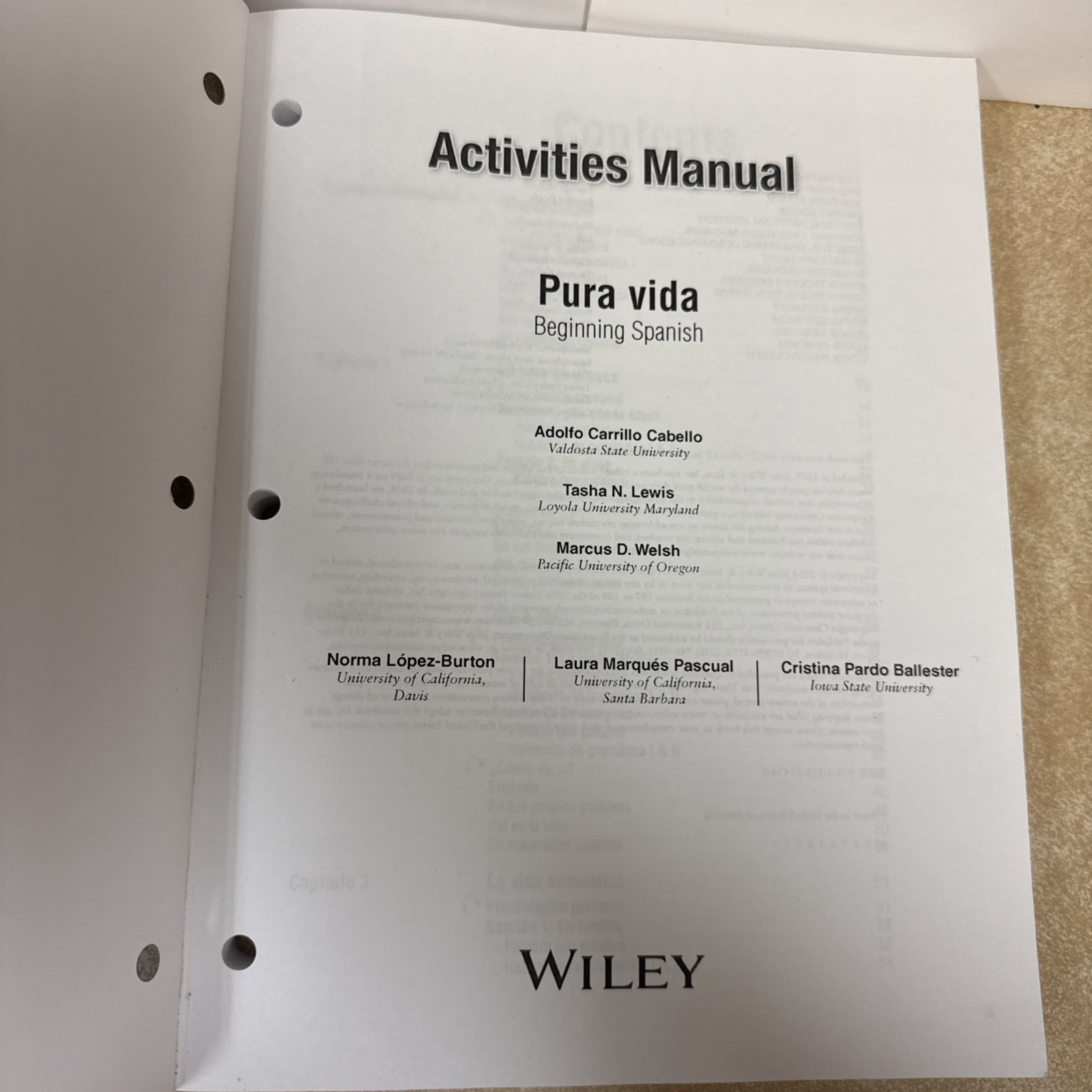 Activities Manual Pura Vida PURA: Beginning Spanish Norma Lopez-Burton NEW 2014