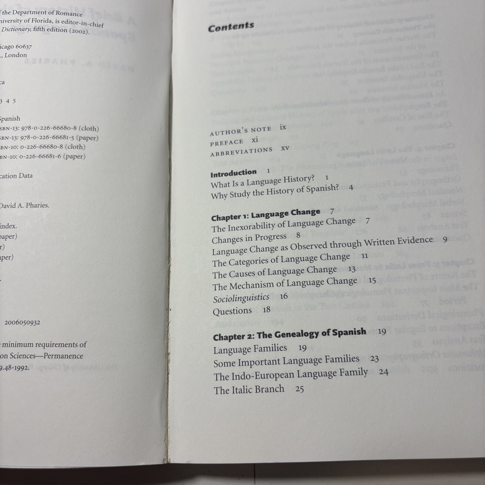 A Brief History of the Spanish Language by Pharies, David. Pharies (2007) 5th Ed