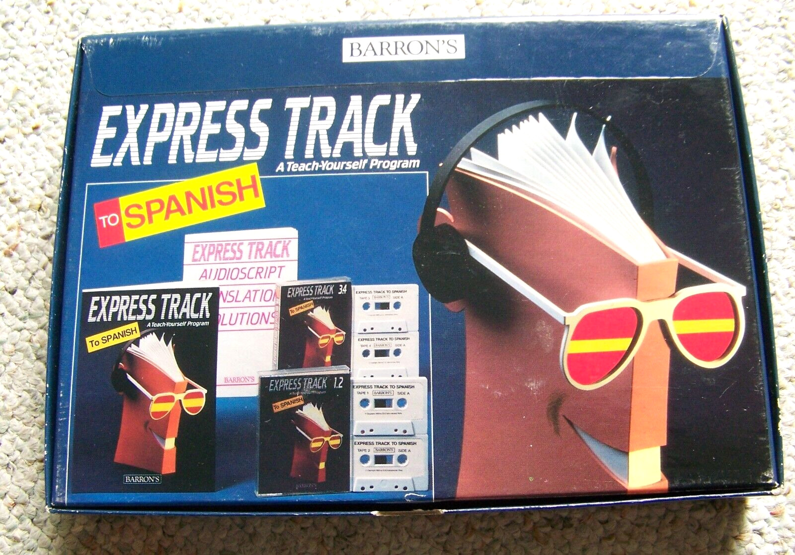 NEW Barrons Express Track to Spanish Teach Yourself Program Cassettes Book