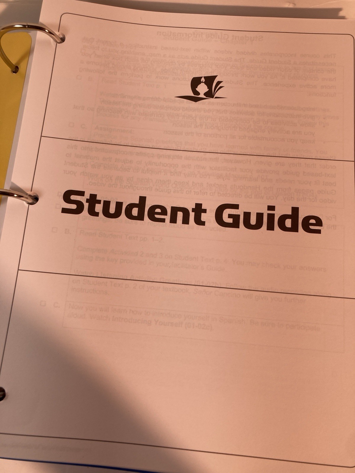 Spanish 1 Second Edition BJU Press Binder