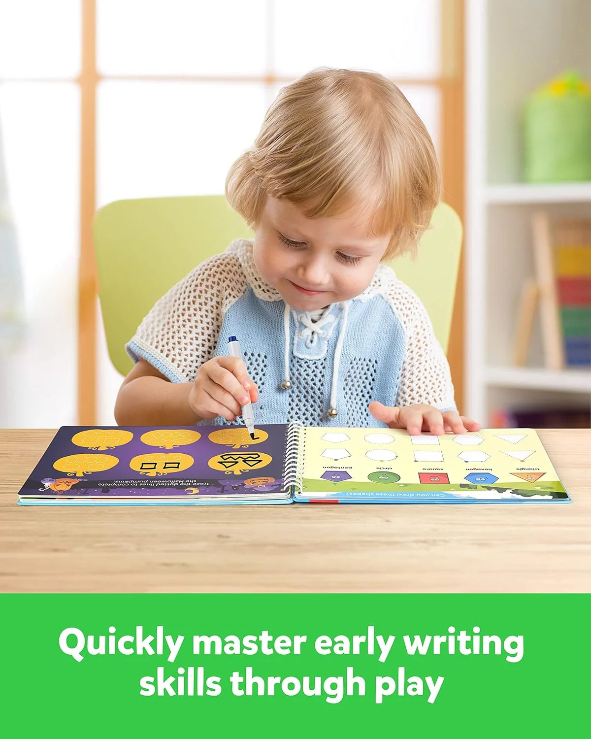 Coogam Magic Writing Practice for Preschool with Color Pattern, Learn to Write W