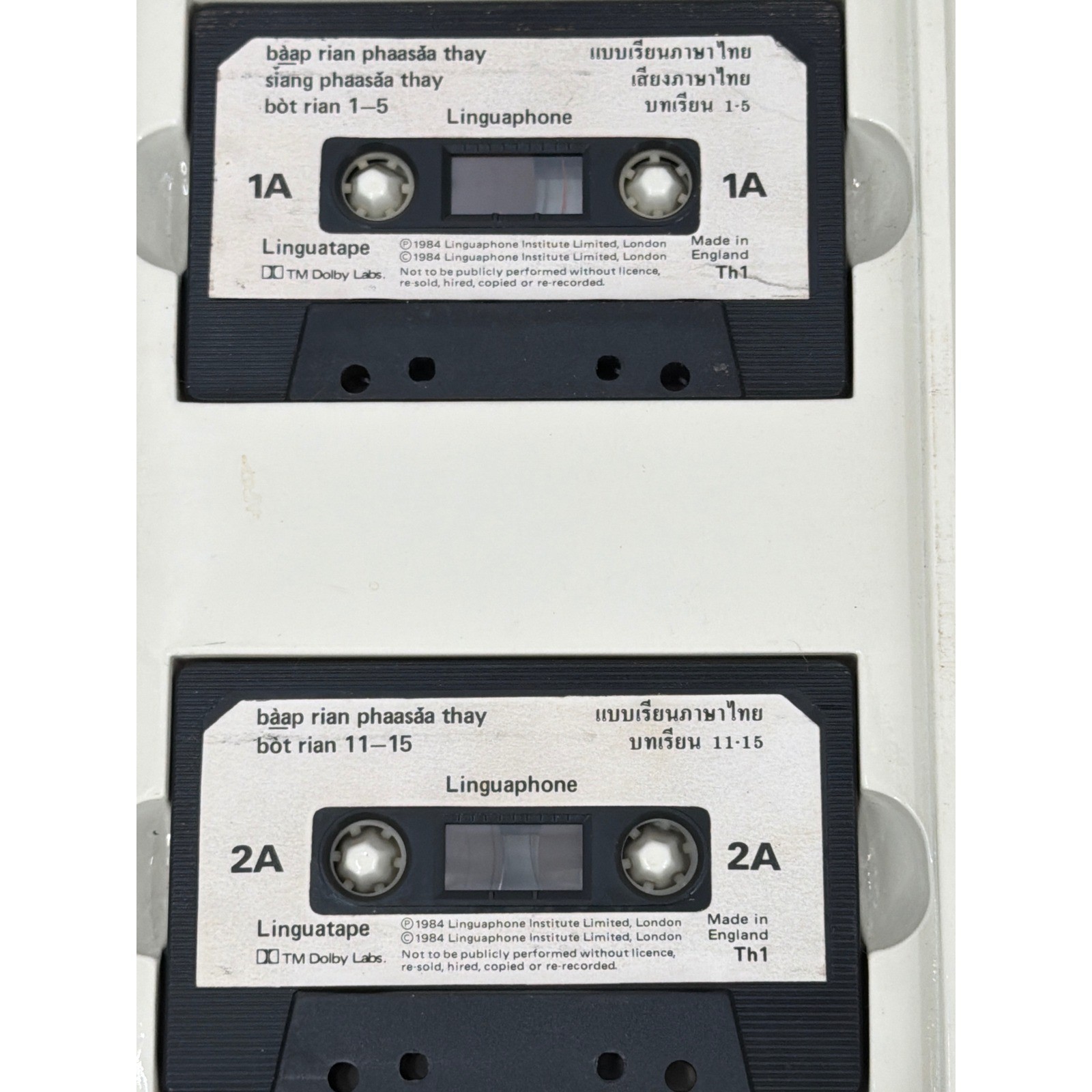 Vintage Linguaphone Institute Thai Course 4 Cassettes Books Case 1984 Language