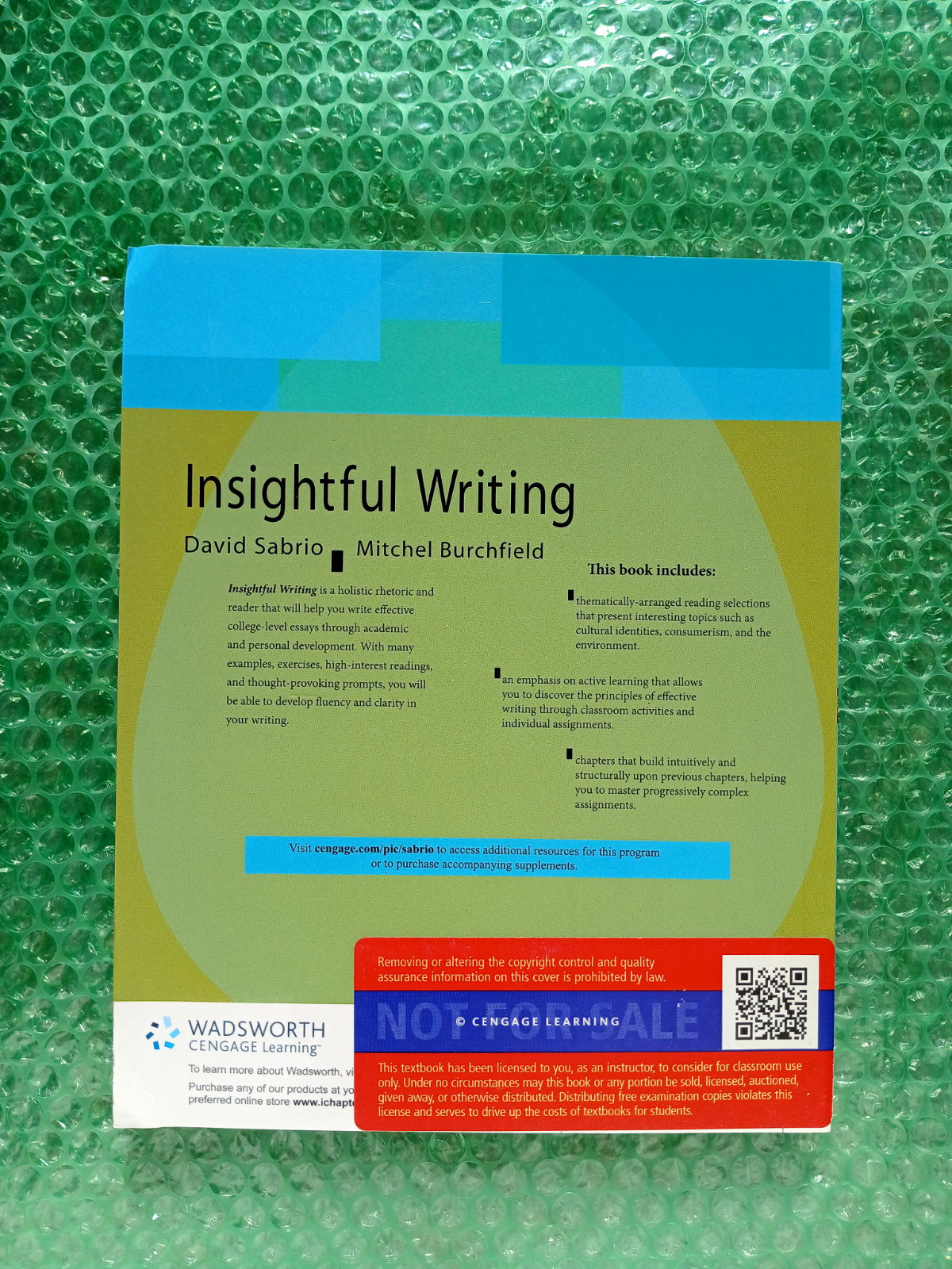 Insightful Writing : A Process Rhetoric with Readings Paperback