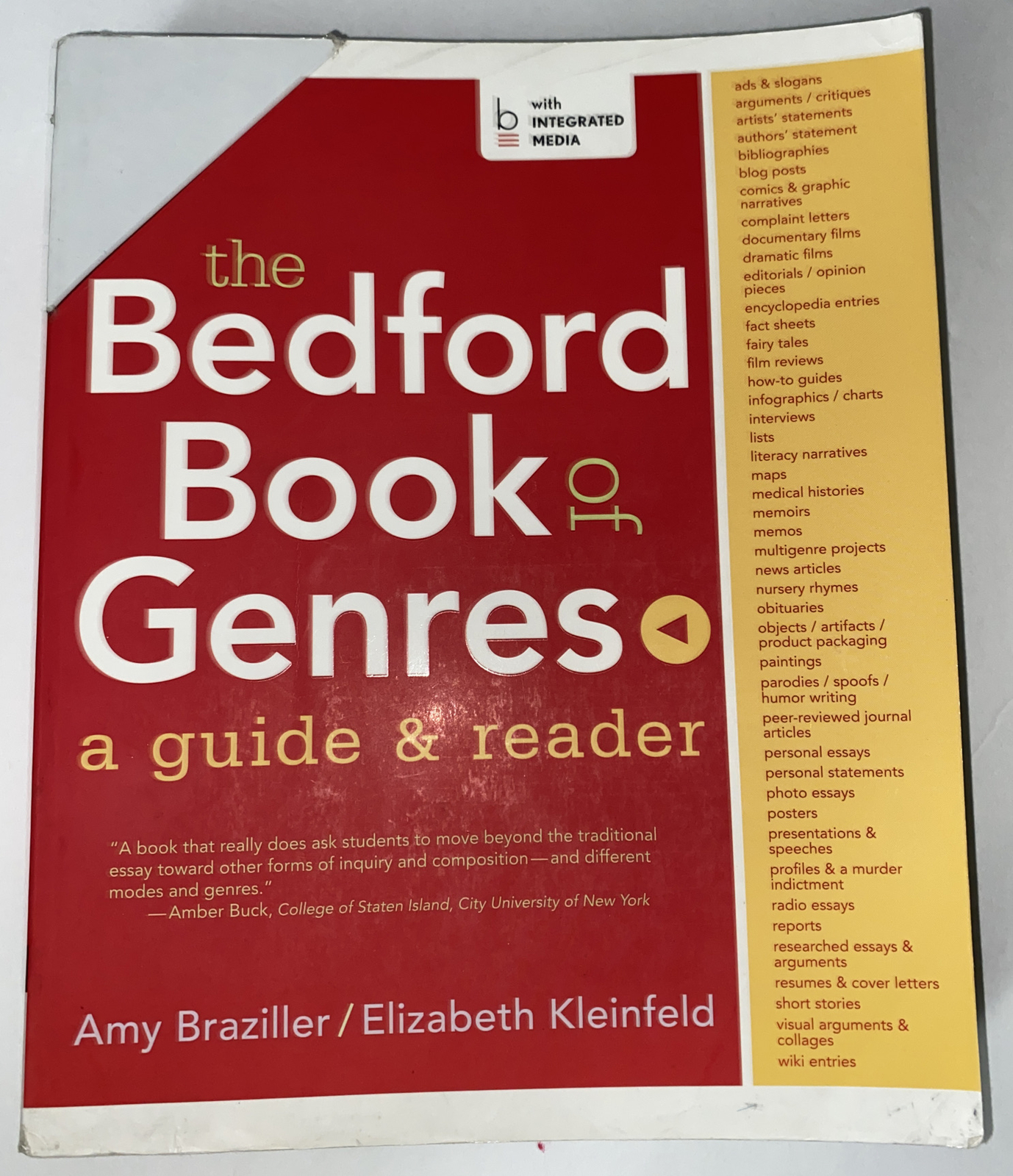 The Bedford Book of Genres : A Guide and Reader by Elizabeth Kleinfeld and…