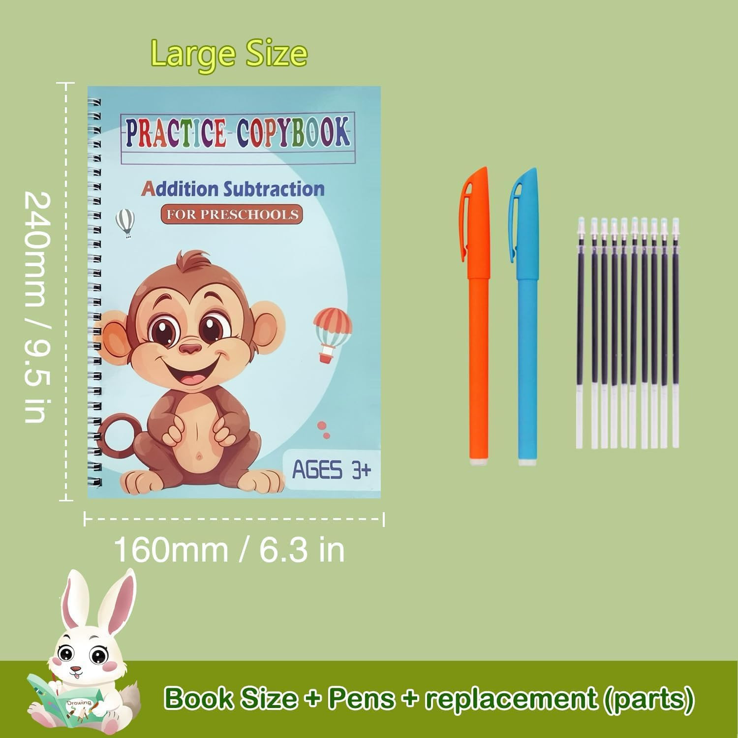 Reusable Grooved Handwriting Workbooks,Magic Copybook,Magic Writing Practice Cop