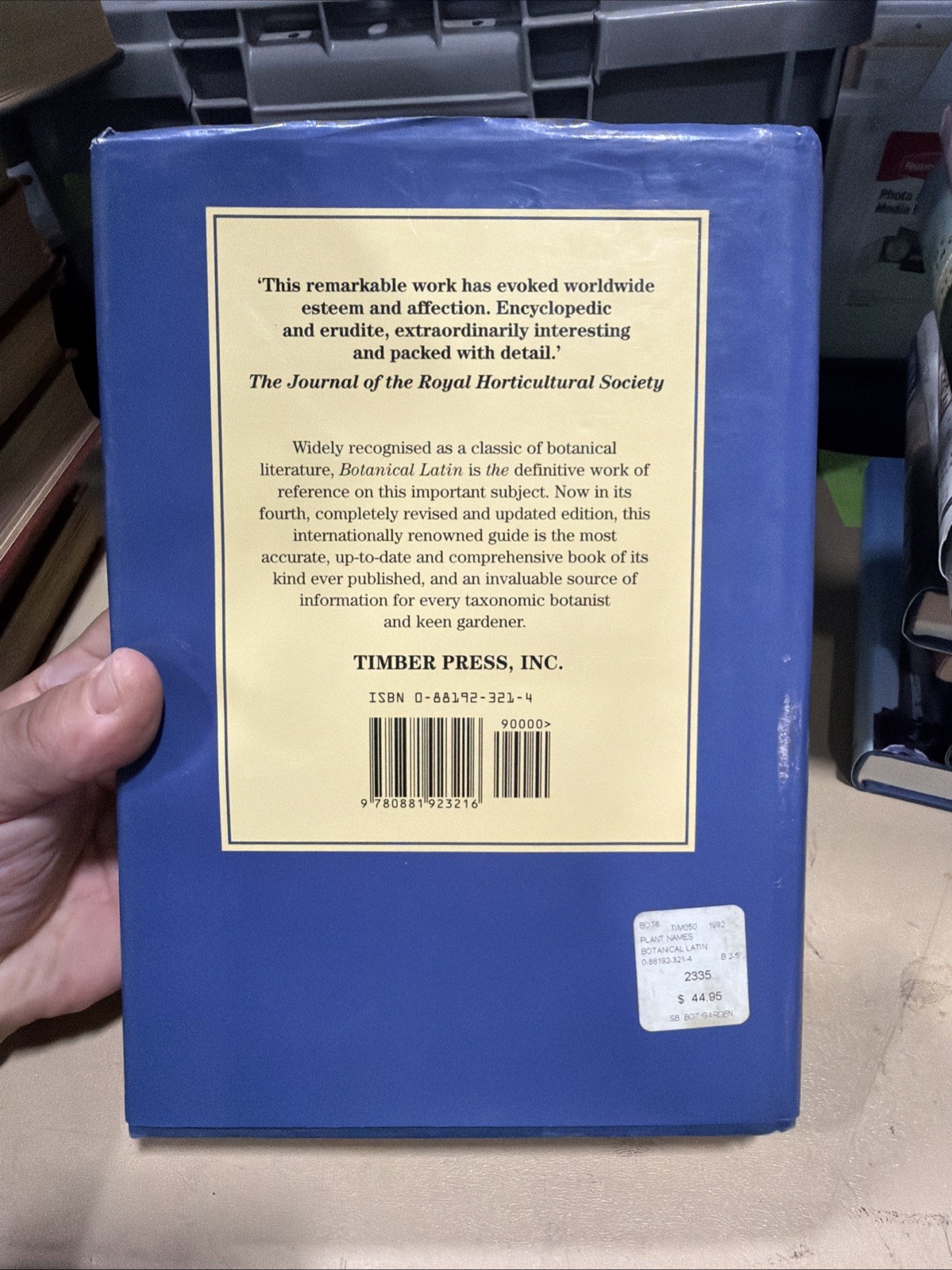 Botanical Latin by William T. Stearn 1992 4th Edition Hardcover Dust Jacket