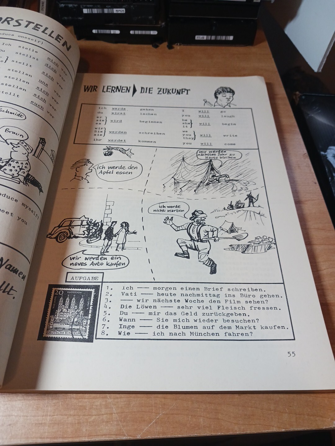 Vintage German Language Course Lustiges Lernen 1 & 2 1965