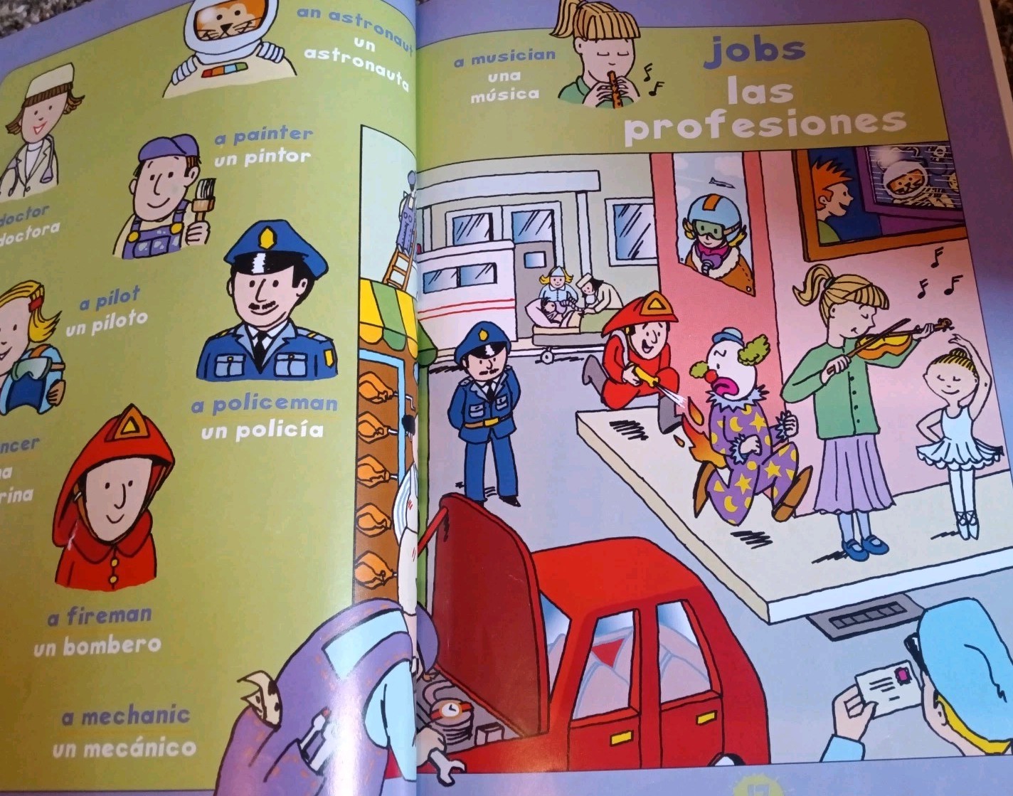 Spanish Language Learning Book Lot Children Homeschool Picture Dictionary
