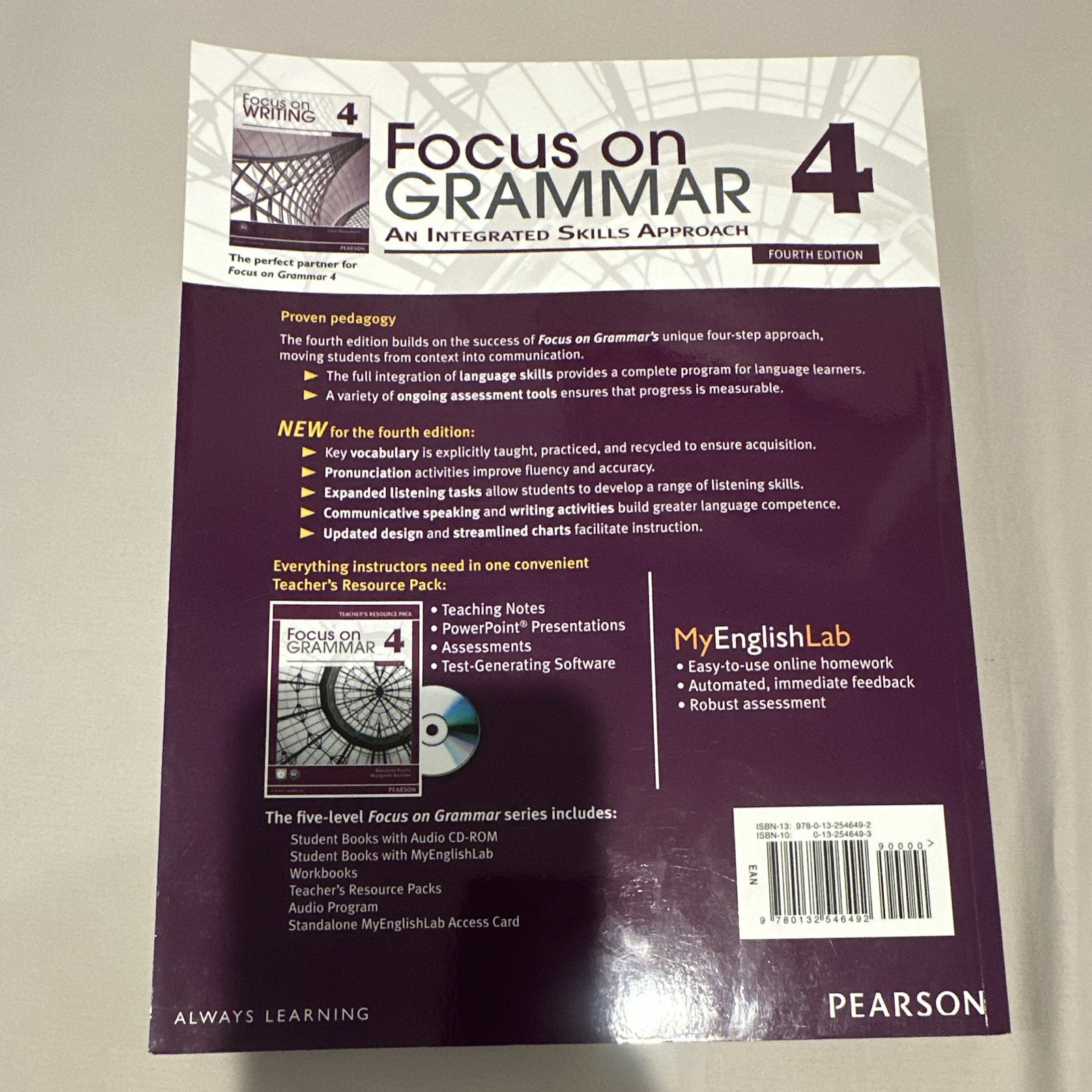 Pearson Focus on Grammar 4 Fourth Edition Textbook Fuchs Bonner 2011 B2